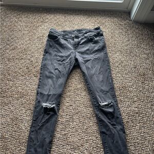 Stylish Distressed Gray Jeans